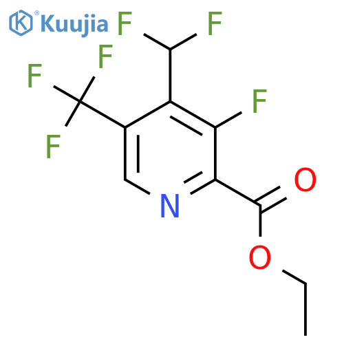 Ethyl 4-(difluoromethyl)-3-fluoro-5-(trifluoromethyl)pyridine-2-carboxylate structure