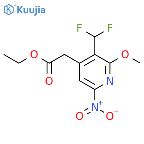 Ethyl 3-(difluoromethyl)-2-methoxy-6-nitropyridine-4-acetate structure