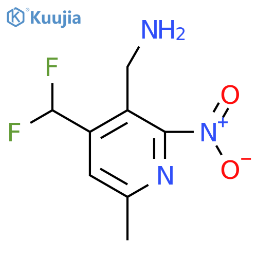3-(Aminomethyl)-4-(difluoromethyl)-6-methyl-2-nitropyridine structure