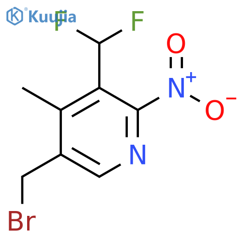 5-(Bromomethyl)-3-(difluoromethyl)-4-methyl-2-nitropyridine structure