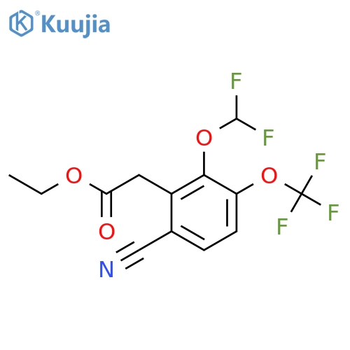 Ethyl 6-cyano-2-difluoromethoxy-3-(trifluoromethoxy)phenylacetate structure