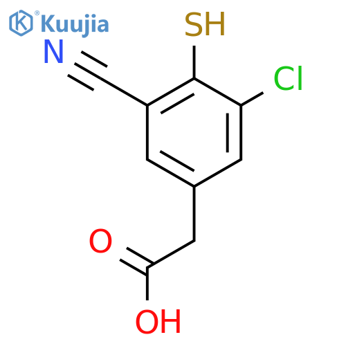 3-Chloro-5-cyano-4-mercaptophenylacetic acid structure