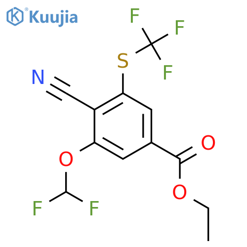 Ethyl 4-cyano-3-difluoromethoxy-5-(trifluoromethylthio)benzoate structure
