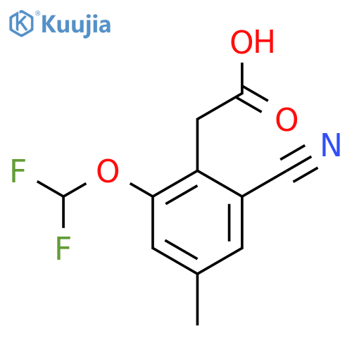 2-Cyano-6-difluoromethoxy-4-methylphenylacetic acid structure