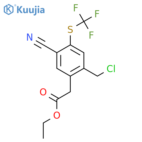 Ethyl 2-chloromethyl-5-cyano-4-(trifluoromethylthio)phenylacetate structure