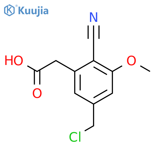 5-Chloromethyl-2-cyano-3-methoxyphenylacetic acid structure
