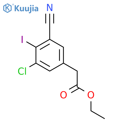 Ethyl 3-chloro-5-cyano-4-iodophenylacetate structure