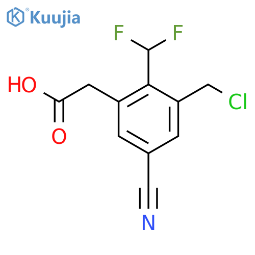 3-Chloromethyl-5-cyano-2-(difluoromethyl)phenylacetic acid structure