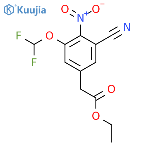 Ethyl 3-cyano-5-difluoromethoxy-4-nitrophenylacetate structure