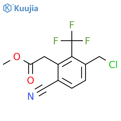 Methyl 3-chloromethyl-6-cyano-2-(trifluoromethyl)phenylacetate structure