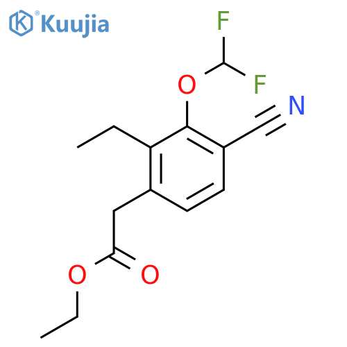 Ethyl 4-cyano-3-difluoromethoxy-2-ethylphenylacetate structure
