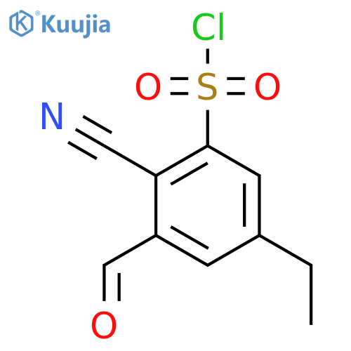 2-Cyano-5-ethyl-3-formylbenzenesulfonyl chloride structure