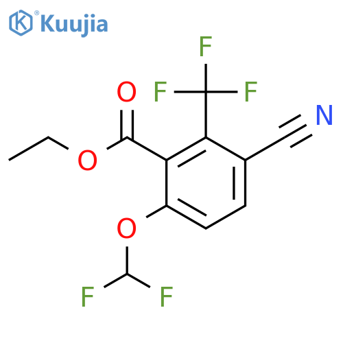 Ethyl 3-cyano-6-difluoromethoxy-2-(trifluoromethyl)benzoate structure