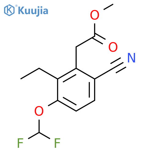 Methyl 6-cyano-3-difluoromethoxy-2-ethylphenylacetate structure
