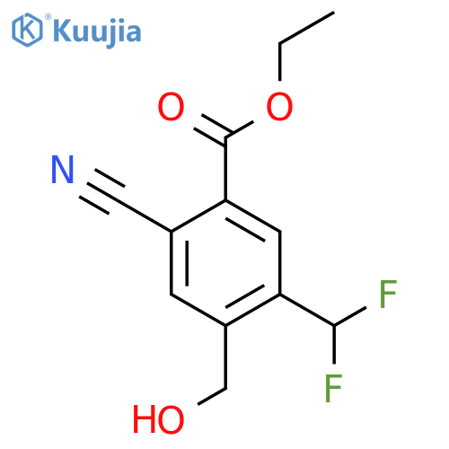 Ethyl 2-cyano-5-difluoromethyl-4-(hydroxymethyl)benzoate structure