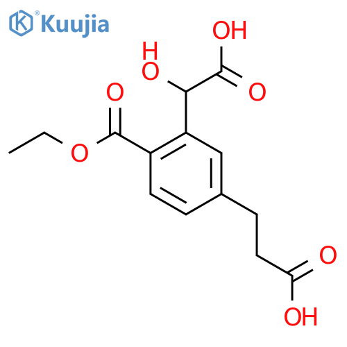 Ethyl 4-(2-carboxyethyl)-2-(carboxy(hydroxy)methyl)benzoate structure