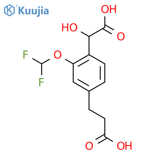 4-(2-Carboxyethyl)-2-(difluoromethoxy)mandelic acid structure
