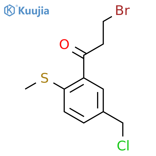 3-Bromo-1-(5-(chloromethyl)-2-(methylthio)phenyl)propan-1-one structure