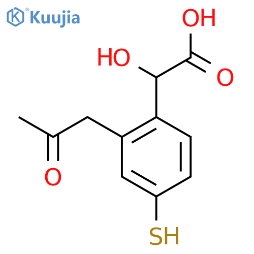 4-Mercapto-2-(2-oxopropyl)mandelic acid structure
