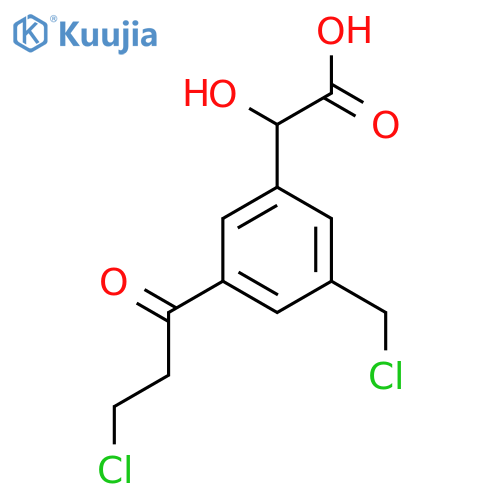 3-(Chloromethyl)-5-(3-chloropropanoyl)mandelic acid structure