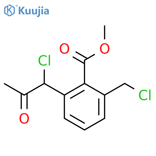 Methyl 2-(1-chloro-2-oxopropyl)-6-(chloromethyl)benzoate structure