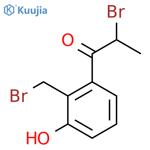 2-Bromo-1-(2-(bromomethyl)-3-hydroxyphenyl)propan-1-one structure