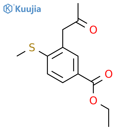Ethyl 4-(methylthio)-3-(2-oxopropyl)benzoate structure