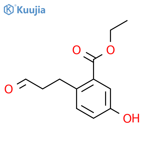 Ethyl 5-hydroxy-2-(3-oxopropyl)benzoate structure