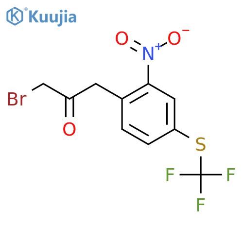 1-Bromo-3-(2-nitro-4-(trifluoromethylthio)phenyl)propan-2-one structure