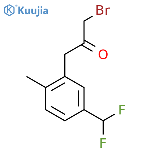 1-Bromo-3-(5-(difluoromethyl)-2-methylphenyl)propan-2-one structure