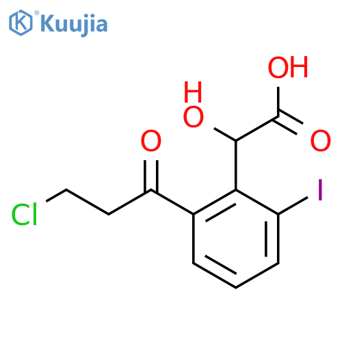 2-(3-Chloropropanoyl)-6-iodomandelic acid structure