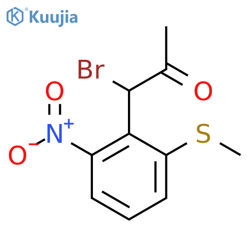 1-Bromo-1-(2-(methylthio)-6-nitrophenyl)propan-2-one structure