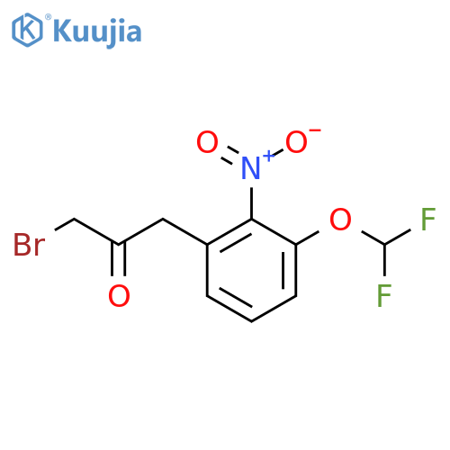 1-Bromo-3-(3-(difluoromethoxy)-2-nitrophenyl)propan-2-one structure