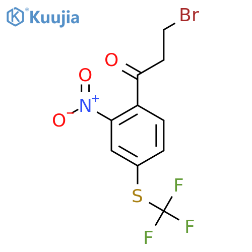 3-Bromo-1-(2-nitro-4-(trifluoromethylthio)phenyl)propan-1-one structure
