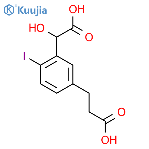 5-(2-Carboxyethyl)-2-iodomandelic acid structure