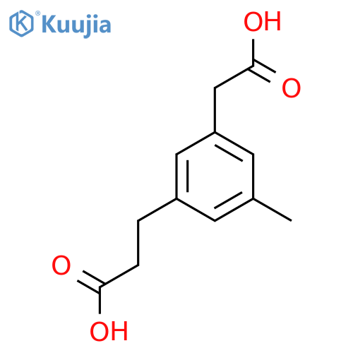 3-(2-Carboxyethyl)-5-methylphenylacetic acid structure