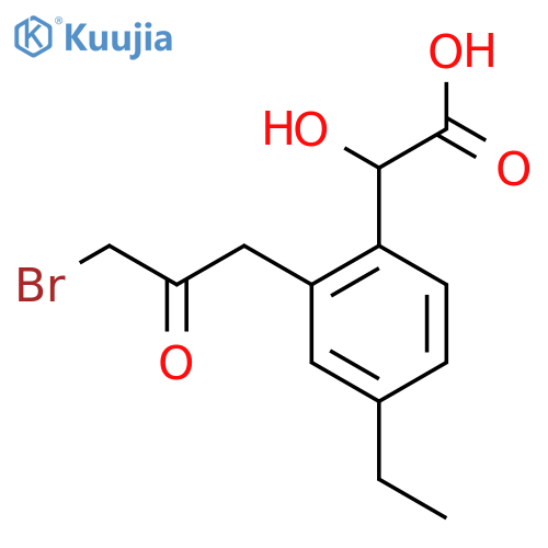 2-(3-Bromo-2-oxopropyl)-4-ethylmandelic acid structure