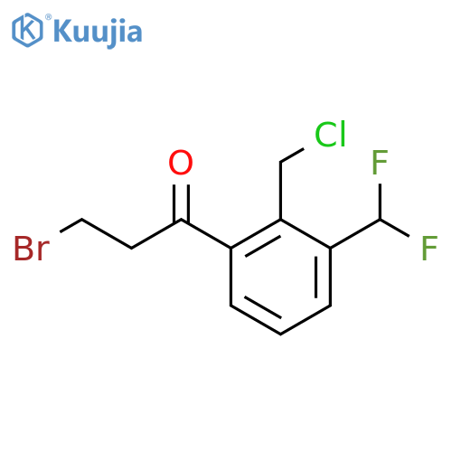 3-Bromo-1-(2-(chloromethyl)-3-(difluoromethyl)phenyl)propan-1-one structure