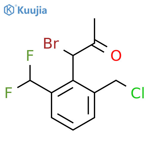 1-Bromo-1-(2-(chloromethyl)-6-(difluoromethyl)phenyl)propan-2-one structure