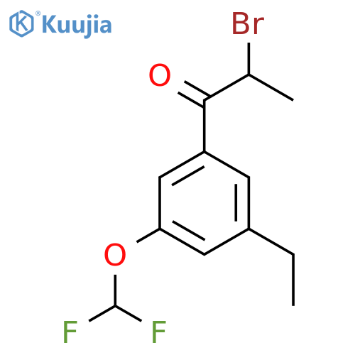 2-Bromo-1-(3-(difluoromethoxy)-5-ethylphenyl)propan-1-one structure