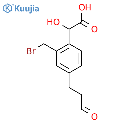2-(Bromomethyl)-4-(3-oxopropyl)mandelic acid structure