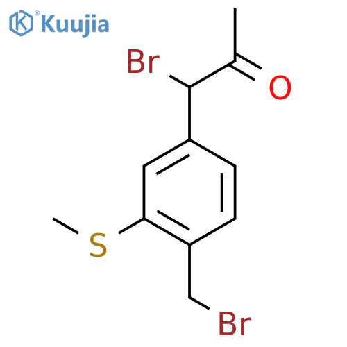 1-Bromo-1-(4-(bromomethyl)-3-(methylthio)phenyl)propan-2-one structure