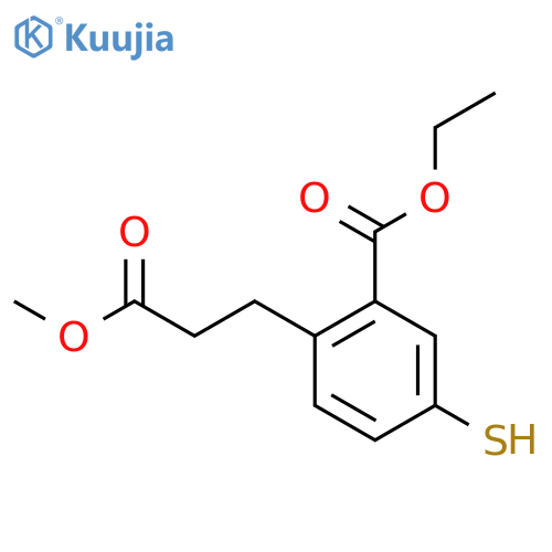 Ethyl 5-mercapto-2-(3-methoxy-3-oxopropyl)benzoate structure