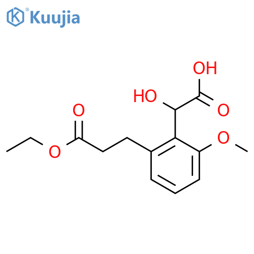 2-(3-Ethoxy-3-oxopropyl)-6-methoxymandelic acid structure