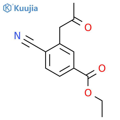 Ethyl 4-cyano-3-(2-oxopropyl)benzoate structure
