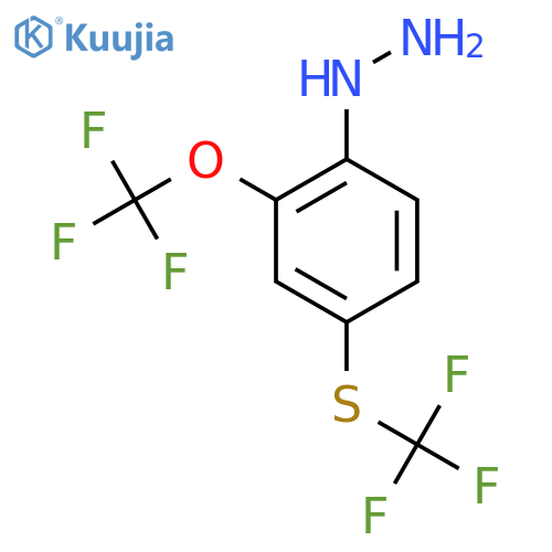 1-(2-(Trifluoromethoxy)-4-(trifluoromethylthio)phenyl)hydrazine structure