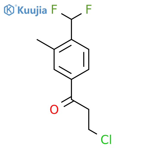 3-Chloro-1-(4-(difluoromethyl)-3-methylphenyl)propan-1-one structure