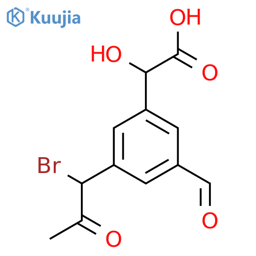 3-(1-Bromo-2-oxopropyl)-5-formylmandelic acid structure