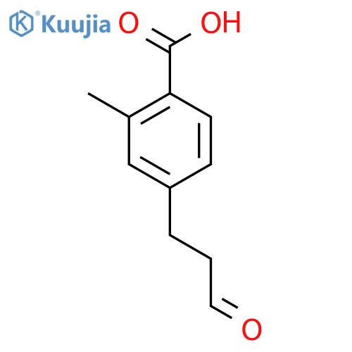 2-Methyl-4-(3-oxopropyl)benzoic acid structure