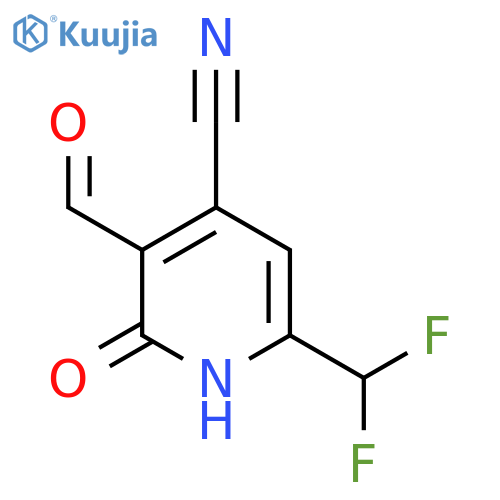 4-Cyano-6-(difluoromethyl)-2-hydroxypyridine-3-carboxaldehyde structure